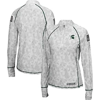 Colosseum Michigan State Spartans OHT Military Appreciation Officer Arctic Camo Fitted Lightweight 1 4-Zip Jacket