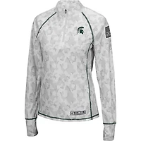 Colosseum Michigan State Spartans OHT Military Appreciation Officer Arctic Camo Fitted Lightweight 1 4-Zip Jacket