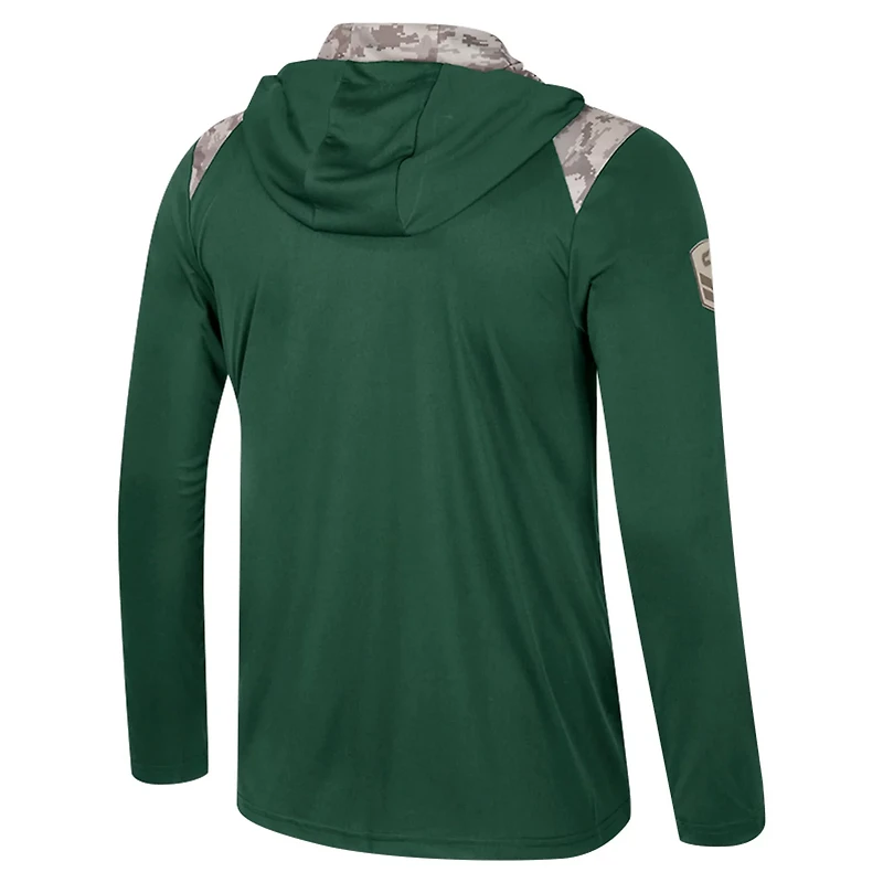 Colosseum Michigan State Spartans OHT Military Appreciation Quarter-Zip Hoodie Jacket