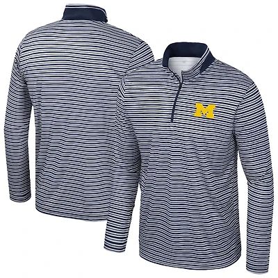 Colosseum Michigan Wolverines Striped Quarter-Zip Top