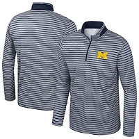 Colosseum Michigan Wolverines Striped Quarter-Zip Top