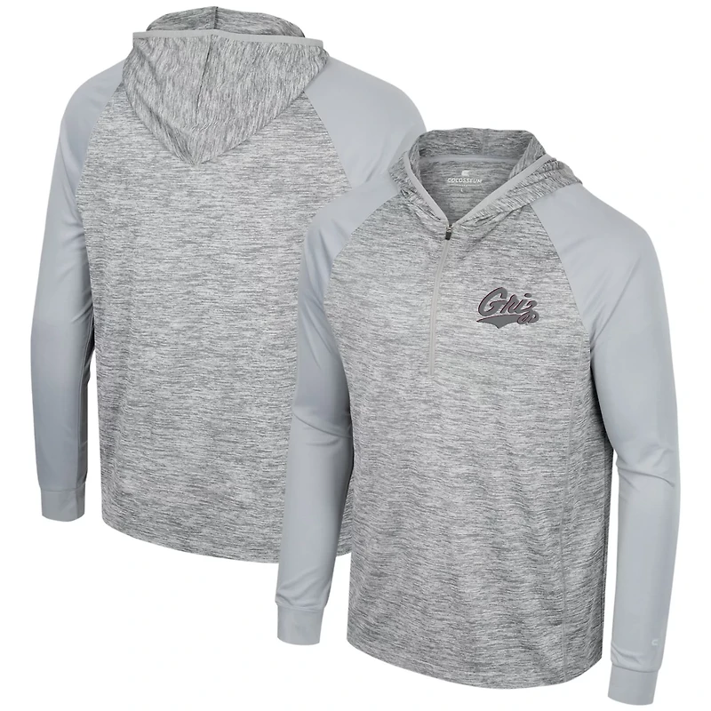 Colosseum Montana Grizzlies Cybernetic Raglan Quarter-Zip Hooded Top