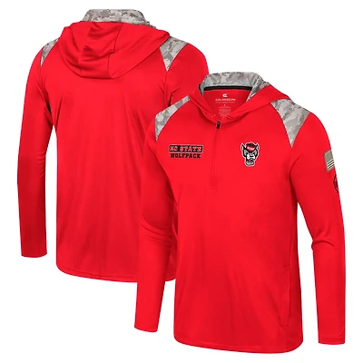 Colosseum NC State Wolfpack OHT Military Appreciation Quarter-Zip Hoodie Jacket