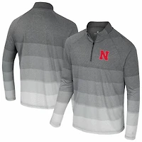 Colosseum Nebraska Huskers AI Striped Mesh Quarter-Zip Raglan Windshirt