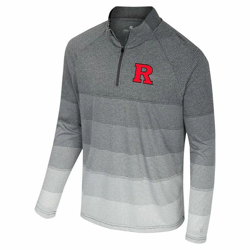 Colosseum Rutgers Scarlet Knights AI Striped Mesh Quarter-Zip Raglan Windshirt