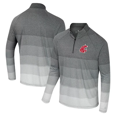 Colosseum Washington State Cougars AI Striped Mesh Quarter-Zip Raglan Windshirt