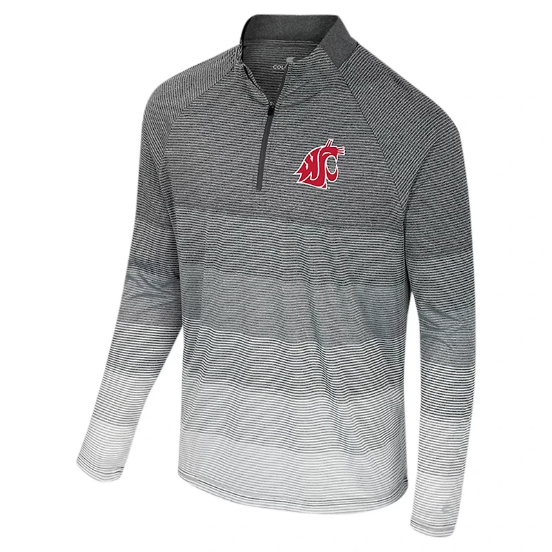 Colosseum Washington State Cougars AI Striped Mesh Quarter-Zip Raglan Windshirt