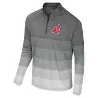 Colosseum Washington State Cougars AI Striped Mesh Quarter-Zip Raglan Windshirt