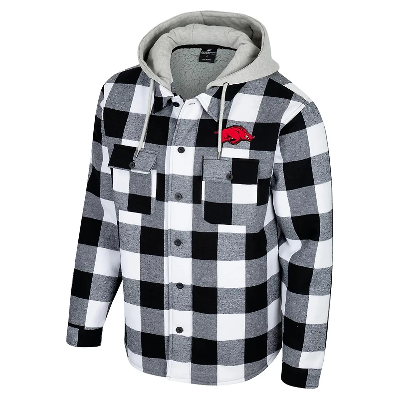 Colosseum White Arkansas Razorbacks Buffalo Plaid Full-Zip Jacket