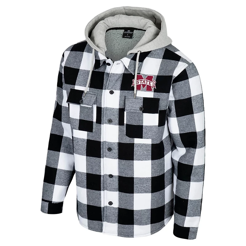 Colosseum White Mississippi State Bulldogs Buffalo Plaid Full-Zip Jacket