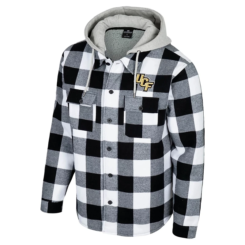 Colosseum White UCF Knights Buffalo Plaid Full-Zip Jacket