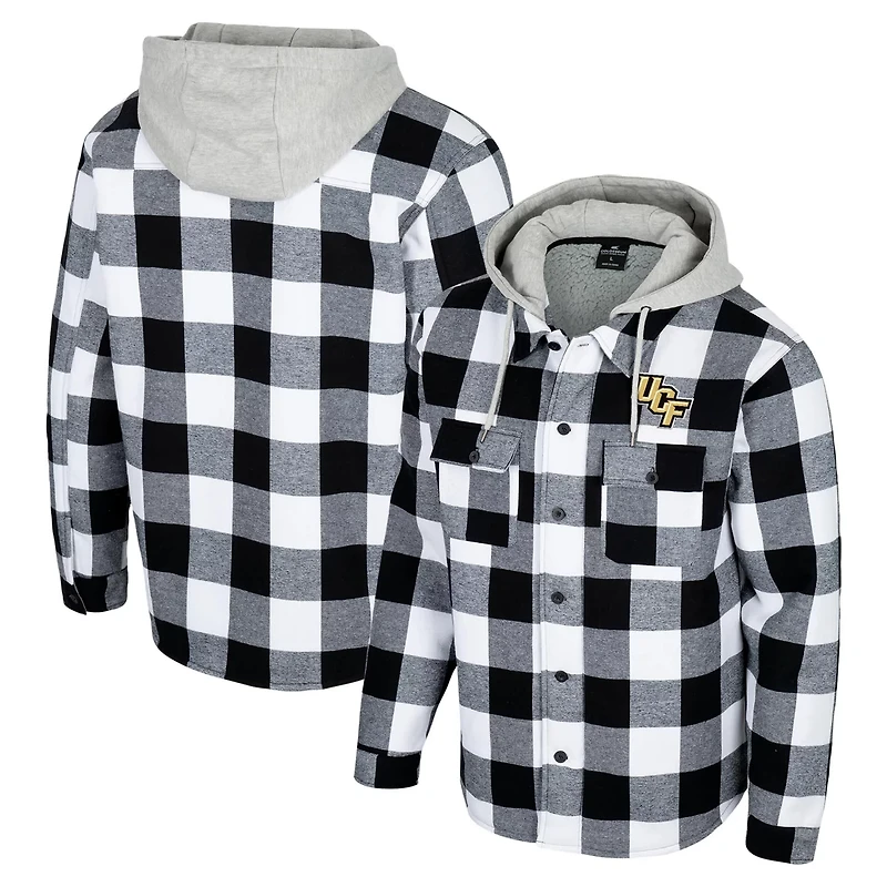Colosseum White UCF Knights Buffalo Plaid Full-Zip Jacket