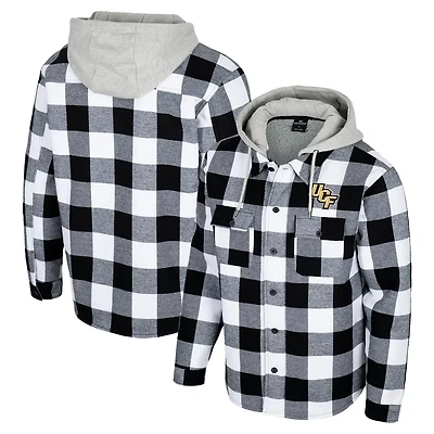 Colosseum White UCF Knights Buffalo Plaid Full-Zip Jacket