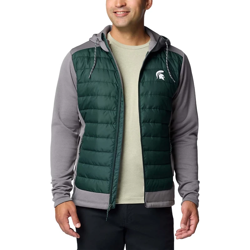 Columbia /Gray Michigan State Spartans Out-Shield Hybrid Full-Zip Hoodie Jacket