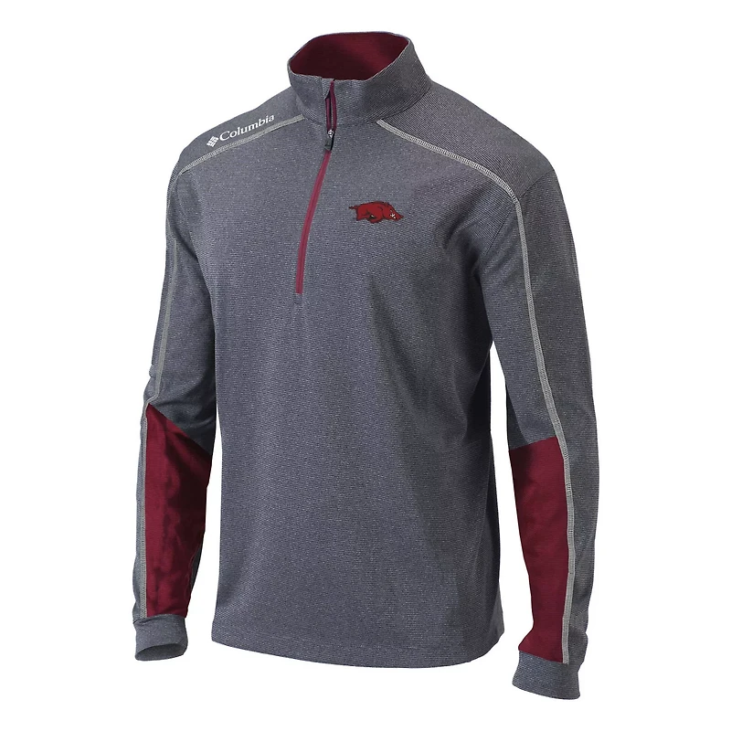 Columbia Heather Gray Arkansas Razorbacks Shotgun Omni-Wick Quarter-Zip Jacket