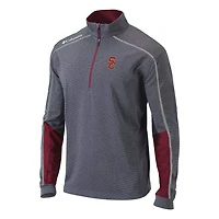 Columbia Heather Gray USC Trojans Shotgun Omni-Wick Quarter-Zip Jacket