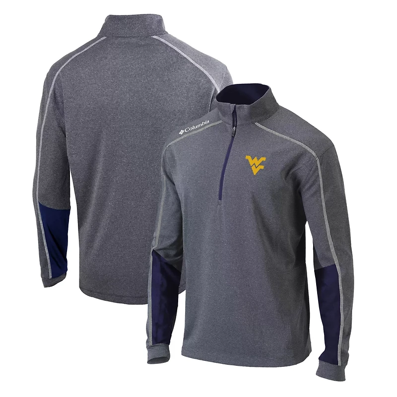 Columbia Heather Gray West Virginia Mountaineers Shotgun Omni-Wick Quarter-Zip Jacket