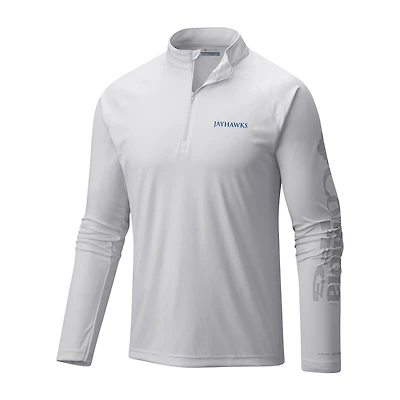 Columbia Kansas Jayhawks Terminal Tackle Omni-Wick Quarter-Zip Top