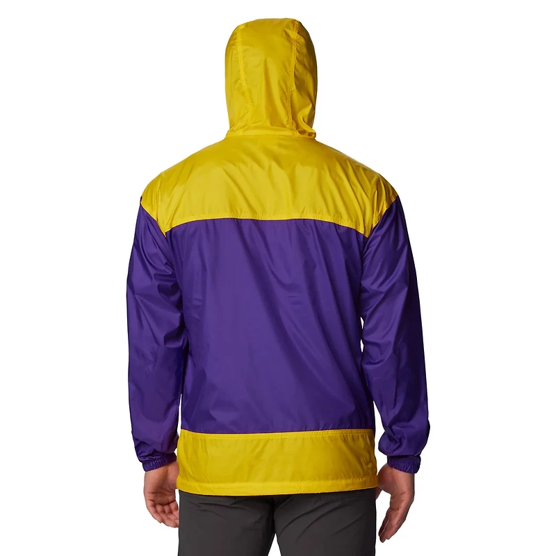 Columbia LSU Tigers Flash Challenger Omni-Shade Full-Zip Windbreaker Hoodie Jacket