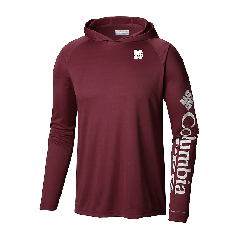 Columbia Mississippi State Bulldogs Terminal Tackle Omni-Shade Lightweight Pullover Hoodie