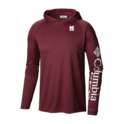 Columbia Mississippi State Bulldogs Terminal Tackle Omni-Shade Lightweight Pullover Hoodie