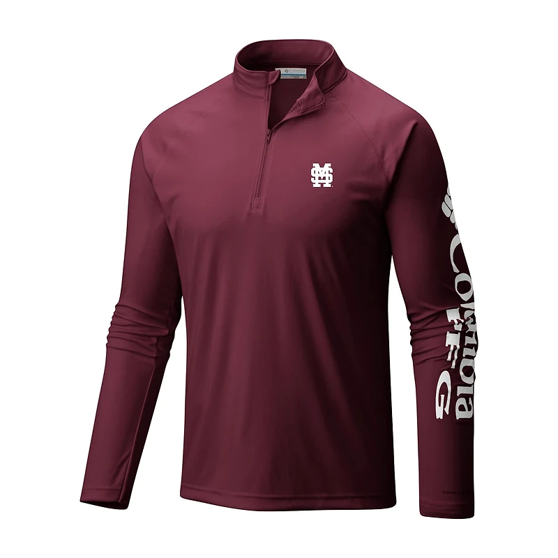 Columbia Mississippi State Bulldogs Terminal Tackle Omni-Wick Quarter-Zip Top