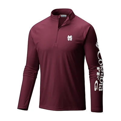 Columbia Mississippi State Bulldogs Terminal Tackle Omni-Wick Quarter-Zip Top