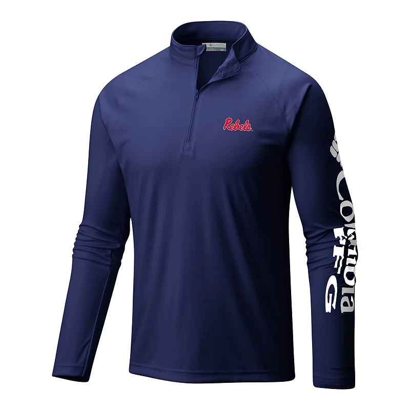 Columbia Ole Miss Rebels Terminal Tackle Omni-Wick Quarter-Zip Top