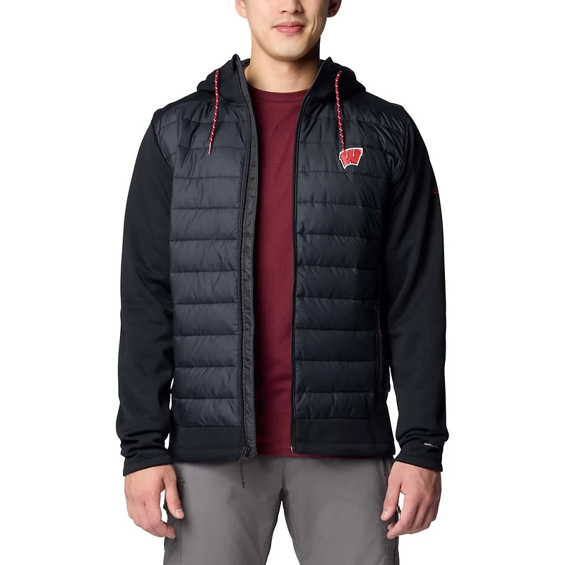 Columbia Wisconsin Badgers Out-Shield Hybrid Full-Zip Hoodie Jacket