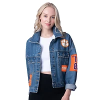 G-III 4Her by Carl Banks Clemson Tigers Game Ball Patches and Studs Full-Button Jacket