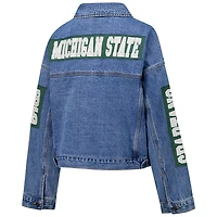 G-III 4Her by Carl Banks Michigan State Spartans Game Ball Patches and Studs Full-Button Jacket