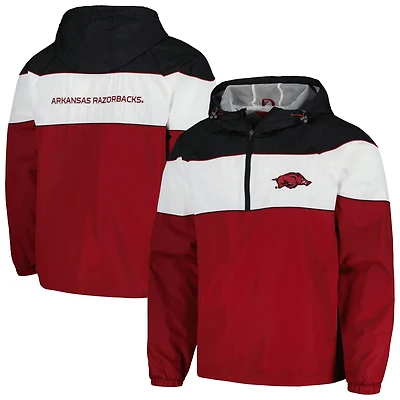 G-III Sports by Carl Banks Arkansas Razorbacks Center Line Half-Zip Raglan Hoodie Jacket