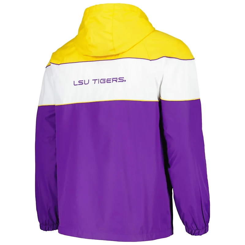 G-III Sports by Carl Banks LSU Tigers Center Line Half-Zip Raglan Hoodie Jacket