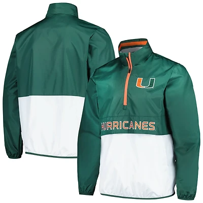 G-III Sports by Carl Banks Miami Hurricanes Cornerman Half-Zip Top