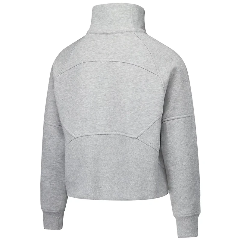 Girls Youth Garb Gray LSU Tigers Dawn Raglan Fleece Cropped Half-Zip Sweatshirt