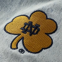 Hype and Vice Notre Dame Fighting Irish Lightwash Cropped Button-Up Jean Jacket