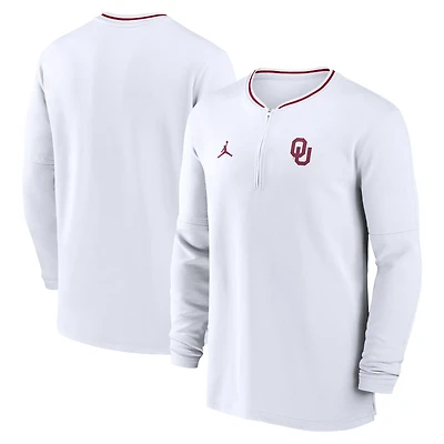 Jordan Brand Oklahoma Sooners 2024 Sideline Coach Performance Half-Zip Long Sleeve Top