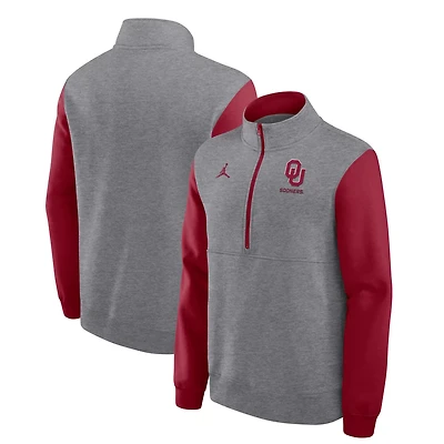 Jordan Brand Oklahoma Sooners Club Fleece Half-Zip Pullover