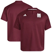 Men's adidas Mississippi State Bulldogs Dugout Coaches Adizero Notch Neck Pullover Top