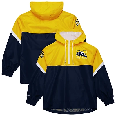 Mitchell  Ness Michigan Wolverines Tie Breaker Logo Vintage Lightweight Anorak Half-Zip Windbreaker