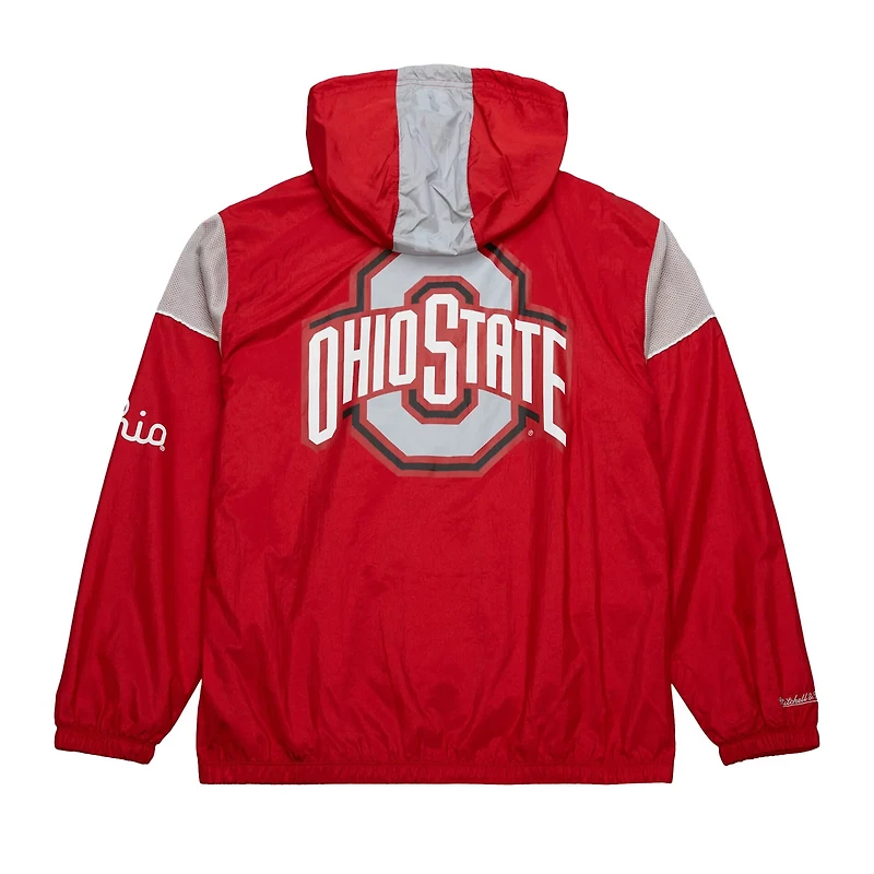 Mitchell Ness Ohio State Buckeyes Team 30 Anorak Half-Zip Hoodie
