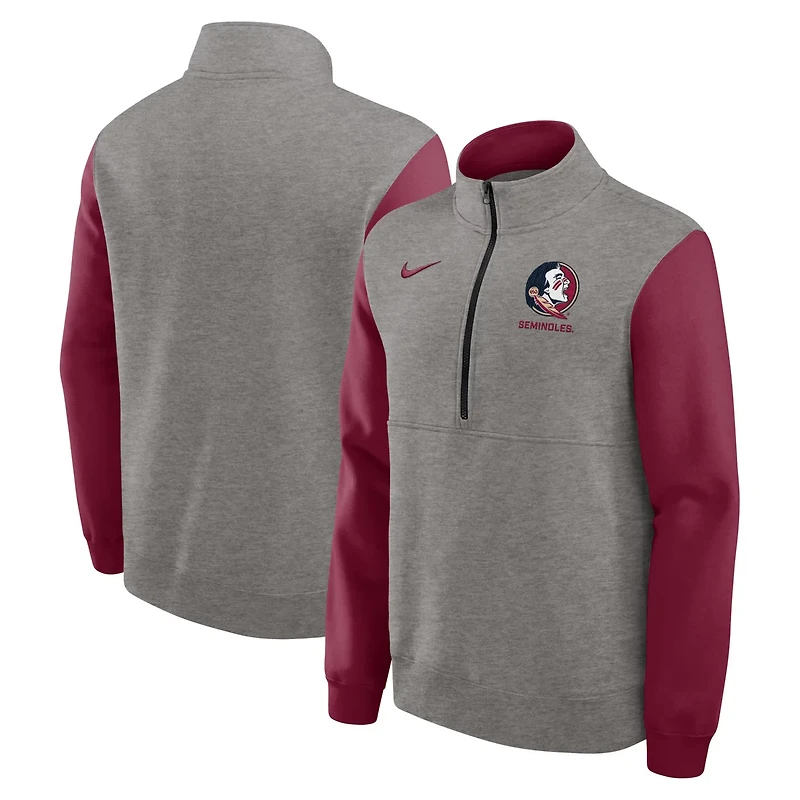 Nike Garnet Florida State Seminoles Club Fleece Half-Zip Pullover