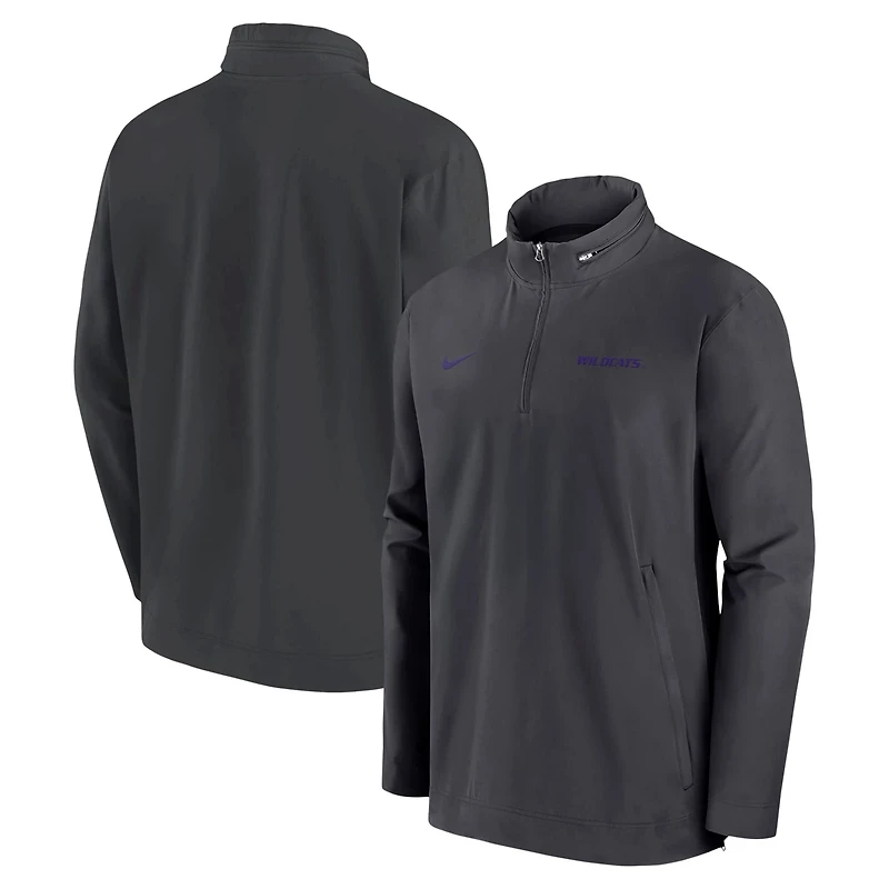 Nike Kansas State Wildcats 2024 Sideline Coach Quarter-Zip Hoodie Jacket
