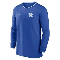 Nike Kentucky Wildcats 2024 Sideline Coach Performance Half-Zip Long Sleeve Top