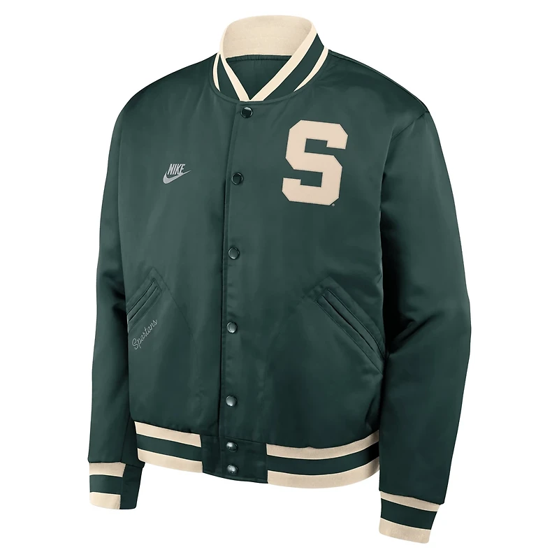 Nike Michigan State Spartans Legacy Full-Snap Bomber Jacket