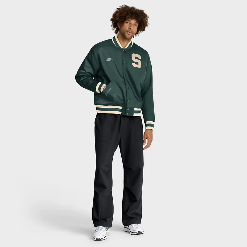 Nike Michigan State Spartans Legacy Full-Snap Bomber Jacket