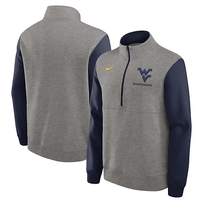 Nike West Virginia Mountaineers Club Fleece Tri-Blend Half-Zip Pullover