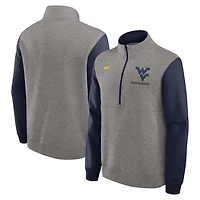 Nike West Virginia Mountaineers Club Fleece Tri-Blend Half-Zip Pullover