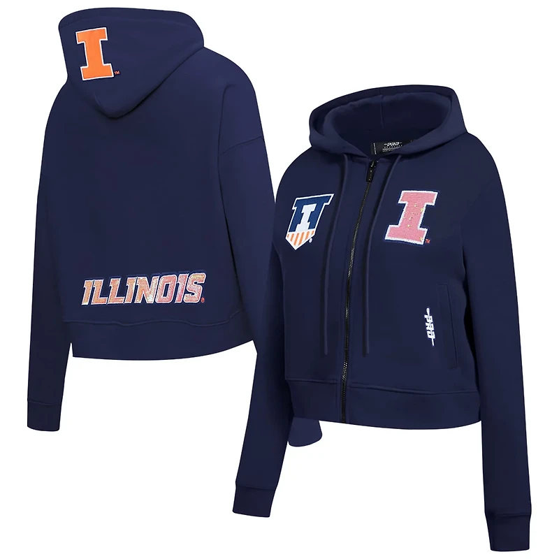 Pro Standard Illinois Fighting Illini Game Day Sequin Full-Zip Hooded Jacket