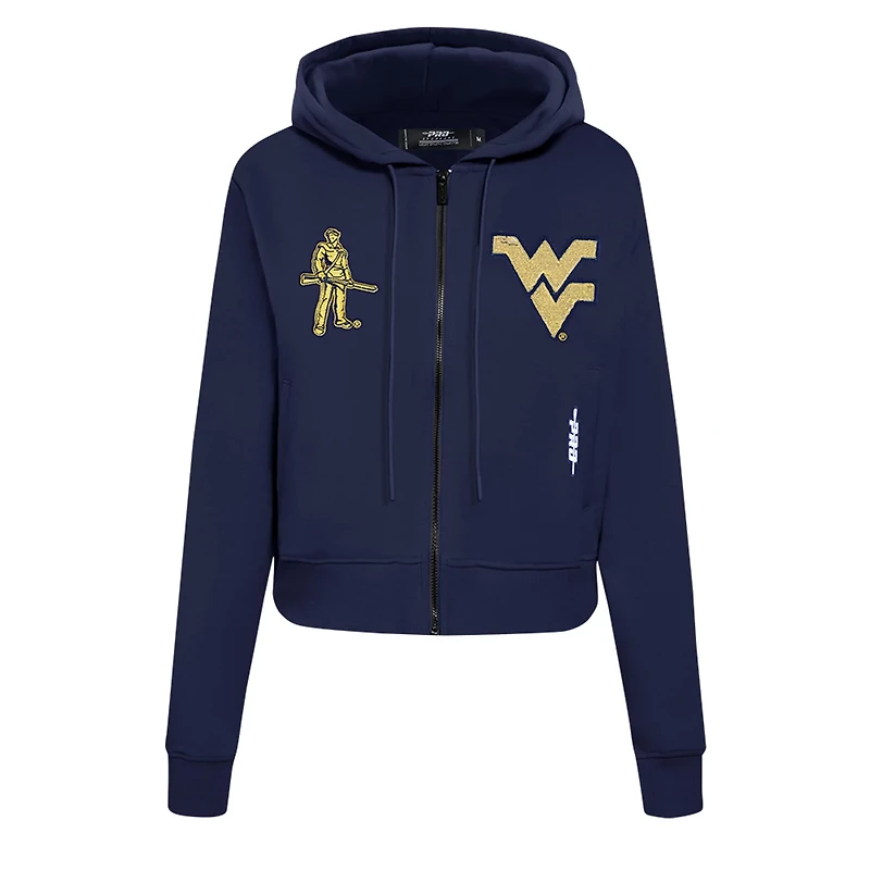 Pro Standard West Virginia Mountaineers Game Day Sequin Full-Zip Hooded Jacket